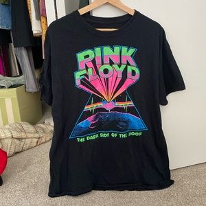 Pink Floyd Dark Side of the Moon black neon band tee shirt ONE OF A KIND